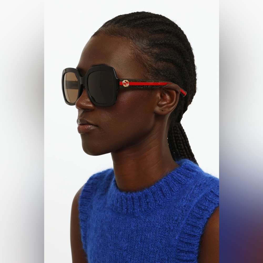 GUCCI Shiny Havana Square Sunglasses
GG0036S 003 54